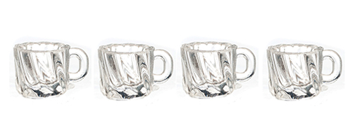 1/2" Scale Clear Victorian Cups, 4 pc.